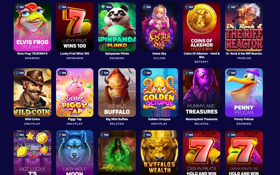 SpinPanda Casino Main page